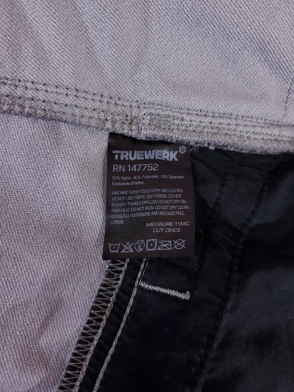 Truewerk T2 Werkpant Mens 42x30 Cargo Work Pants Utility Tactical Hiking Gray - Picture 12 of 15
